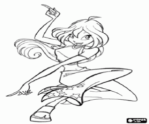 Bloom, the leader of the Winx Club coloring page