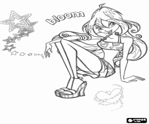 Bloom, the Princess of the planet Domino coloring page