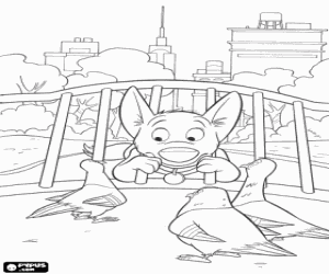  Bolt in New York meeting the pigeons in the park coloring page