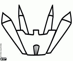 Castle with four towers and the door closed coloring page