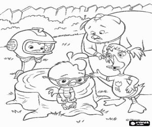 Chicken Little is very sad but with the support of his friends coloring page
