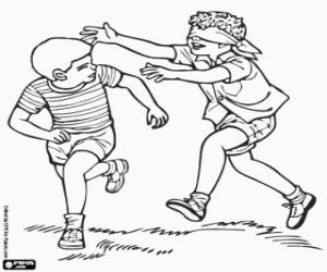 Children playing blind man