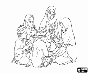 Children reading the Qur