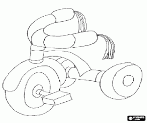 Children tricycle or trike  coloring page