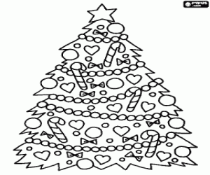 Christmas tree full of ornaments  coloring page