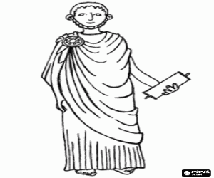 Citizen of the classical Greek dressed in his doric tunic coloring page