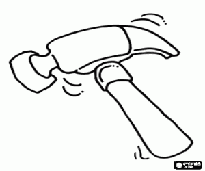 Claw hammer, similar to the carpenter hammer coloring page