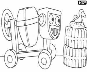 Dizzy the cement mixer is the youngest machine of Bob