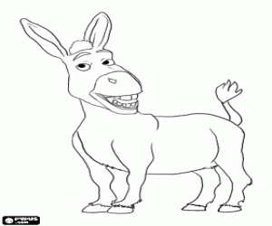Donkey is a talking donkey and a Shrek friend coloring page
