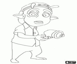 Eckle, neighbor and friend of Lem, a child of seven years of Planet 51 coloring page