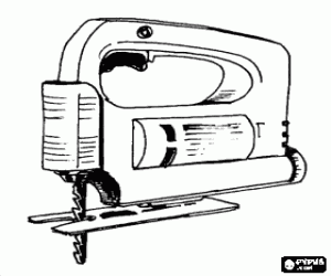 Electric jigsaw or scroll saw coloring page