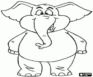 Elephant standing on its two hind legs coloring page