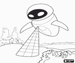 Eve exploring the Earth coloring page