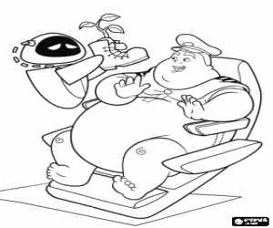Eve showing the plant to Captain McCrea as evidence of the existence of life on Earth coloring page
