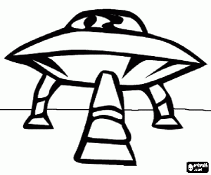 Extraterrestrial spacecraft or UFO has landed on the surface coloring page