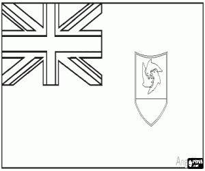 Flag of Anguilla, british overseas territory in the Caribbean coloring page