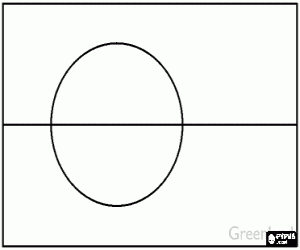 Flag of Greenland, autonomous province of the Kingdom of Denmark coloring page