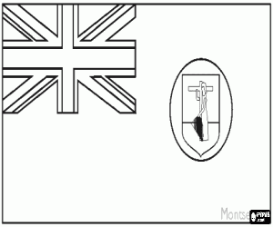 Flag of Montserrat, british overseas territory in the Caribbean coloring page