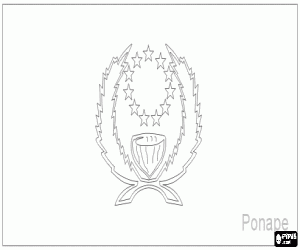 Flag of Pohnpei or Ponape, one of the Federated States of Micronesia (FSM) coloring page