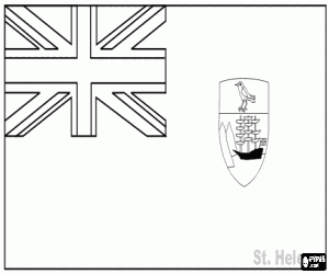 Flag of Saint Helena, British overseas territory in the South Atlantic Ocean coloring page
