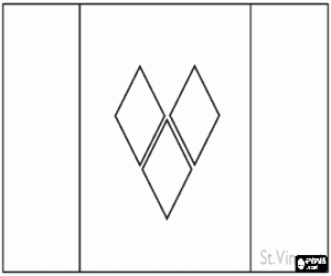 Flag of Saint Vincent and the Grenadines coloring page