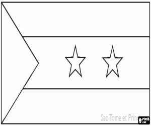 Flag of S�o Tom� and Pr�ncipe coloring page