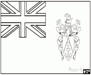 Flag of the Pitcairn Islands, british overseas territory in the Pacific ocean coloring page