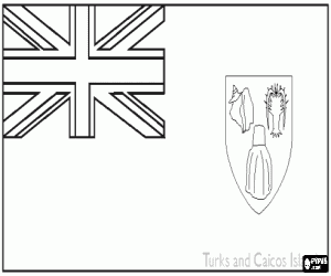 Flag of the Turks and Caicos Islands coloring page