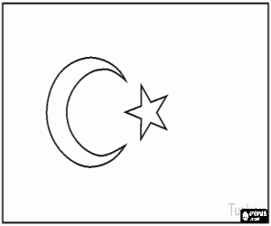 Flag of Turkey coloring page