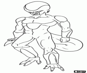 Frieza, a supervillain and a great enemy of Goku can live floating in outer space coloring page