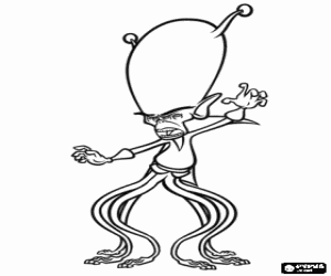 Gallaxhar, the alien invader boss coloring page