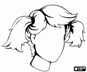 Girl head for drawing the face coloring page