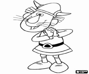 Gorm, the Viking who is excited coloring page
