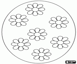 Great Easter Egg decorated with daisies coloring page