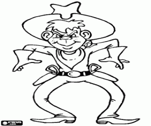 Gunman ready to duel coloring page