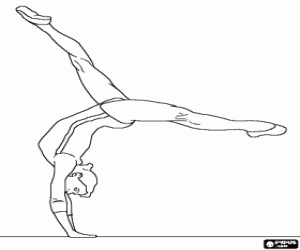 Gymnast performing the floor exercise coloring page