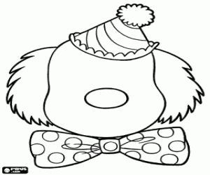 Head of a clown with a clean face to draw eyes and mouth coloring page