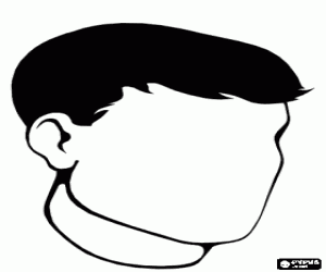 Head of young man with a blank face to draw the factions coloring page