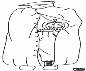 Headless Horseman with a Halloween pumpkin in hand coloring page