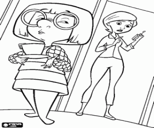 Helen Parr and Edna Mode coloring page