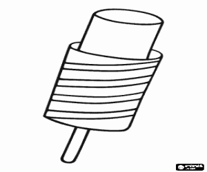 Ice pop, ice lolly, ice block or popsicle with a spiral coloring page