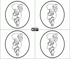 Invitation cards to the birthday party 3 years coloring page