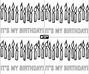 Invitation for birthday party with lighted candles coloring page