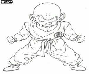 Krillin is the first opponent of Son Goku training with Master Roshi and becomes his best friend coloring page