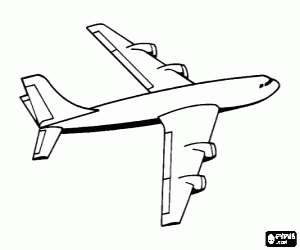 Large cargo aircraft with two reactors per wing  coloring page