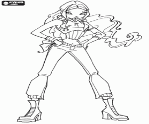 Layla, the princess of the planet Andros and the fairy of the fluids  coloring page