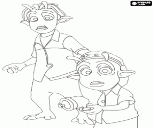 Lem and Eckle, two of the protagonists of the adventures of Planet 51 coloring page
