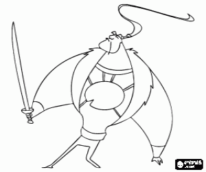 Lian-Chu is a calm giant who dedicate themselves to hunt dragons coloring page