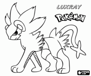 Luxray is the final evolution of Shinx and Luxio, an electric type pokemon, its eyes can see through anything coloring page