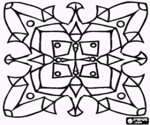 Mandala simple in a square coloring page